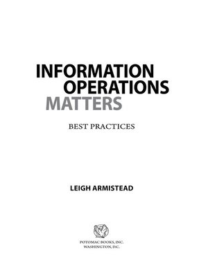 cover image of Information Operations Matters